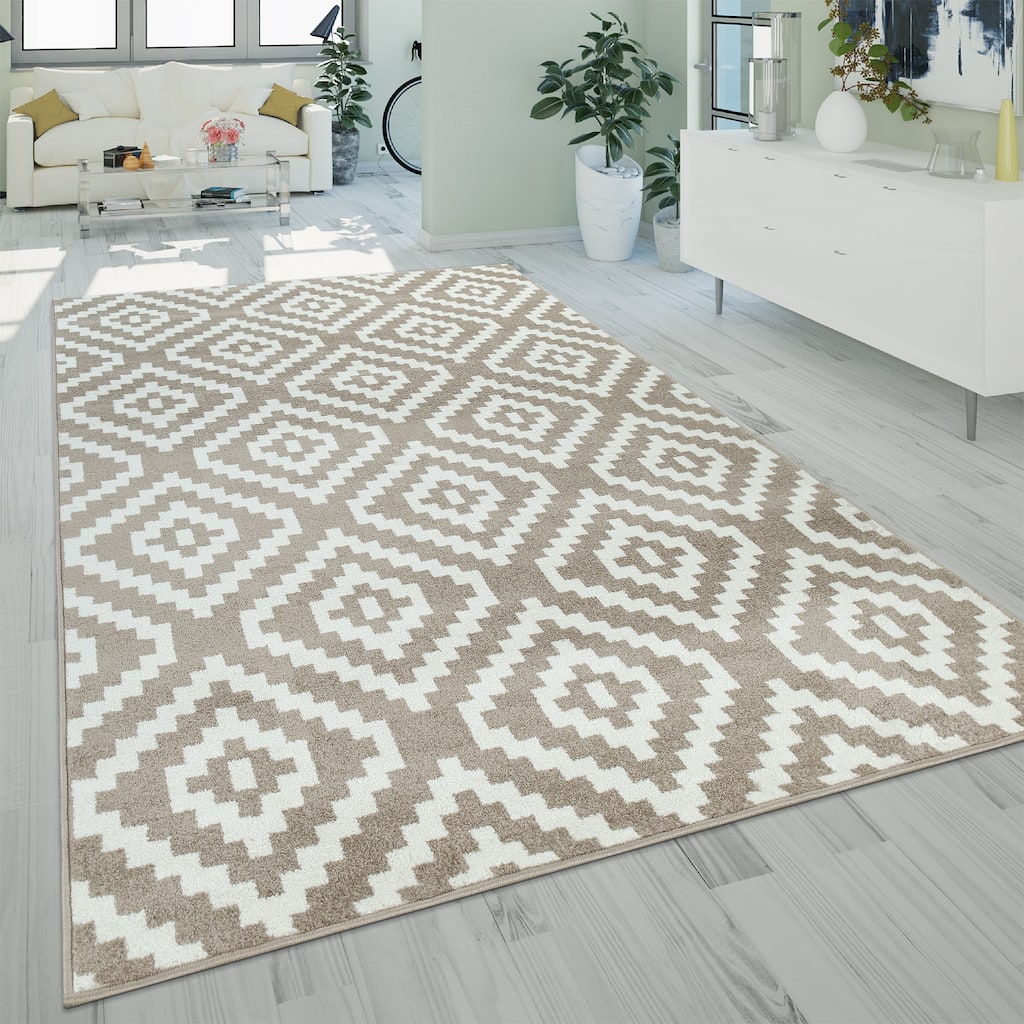 Modern Area Rug Moroccan Design & Geometric Pattern