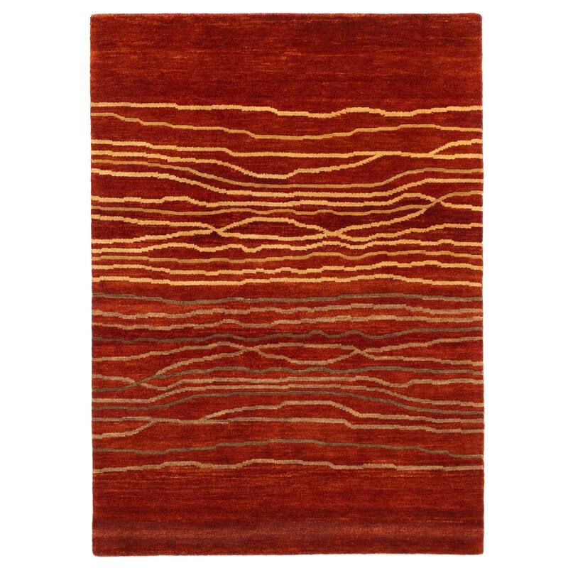 ECARPETGALLERY Hand-knotted Peshawar Ziegler Dark Copper Wool Rug - 5'0 x 7'0
