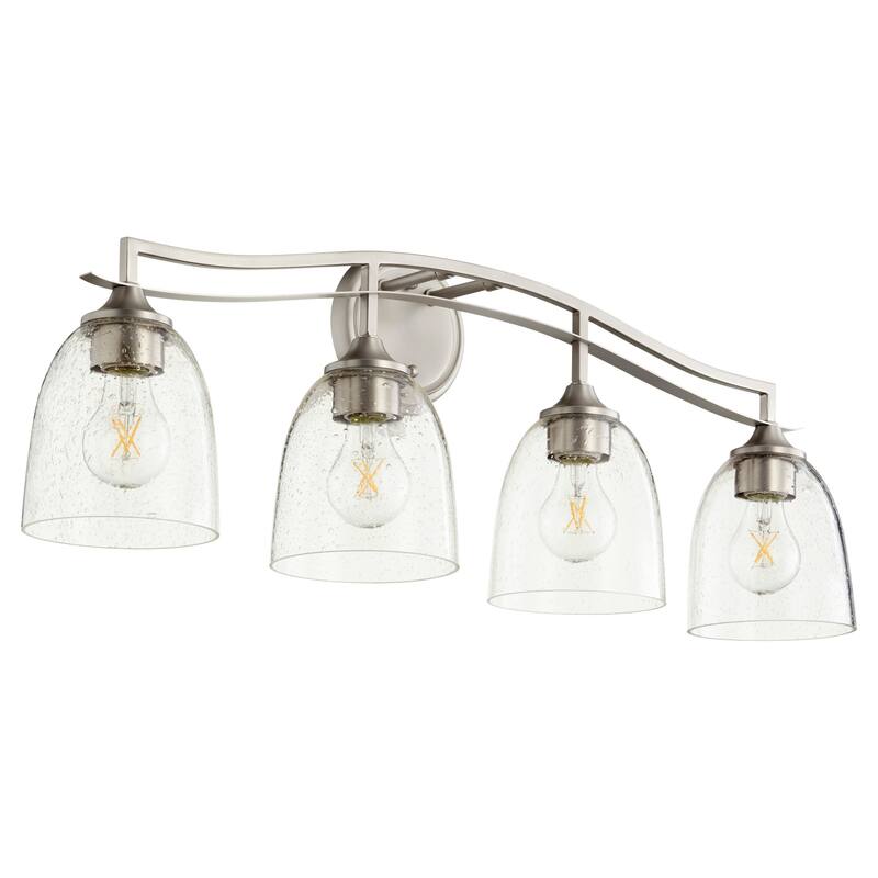 Quorum International Jardin 4 Light 30" Wide Vanity Light - Satin Nickel / Clear Seeded