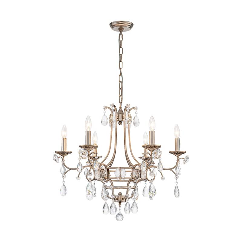 Antique Luxury Crystal Round Empire Candle Style Chandelier