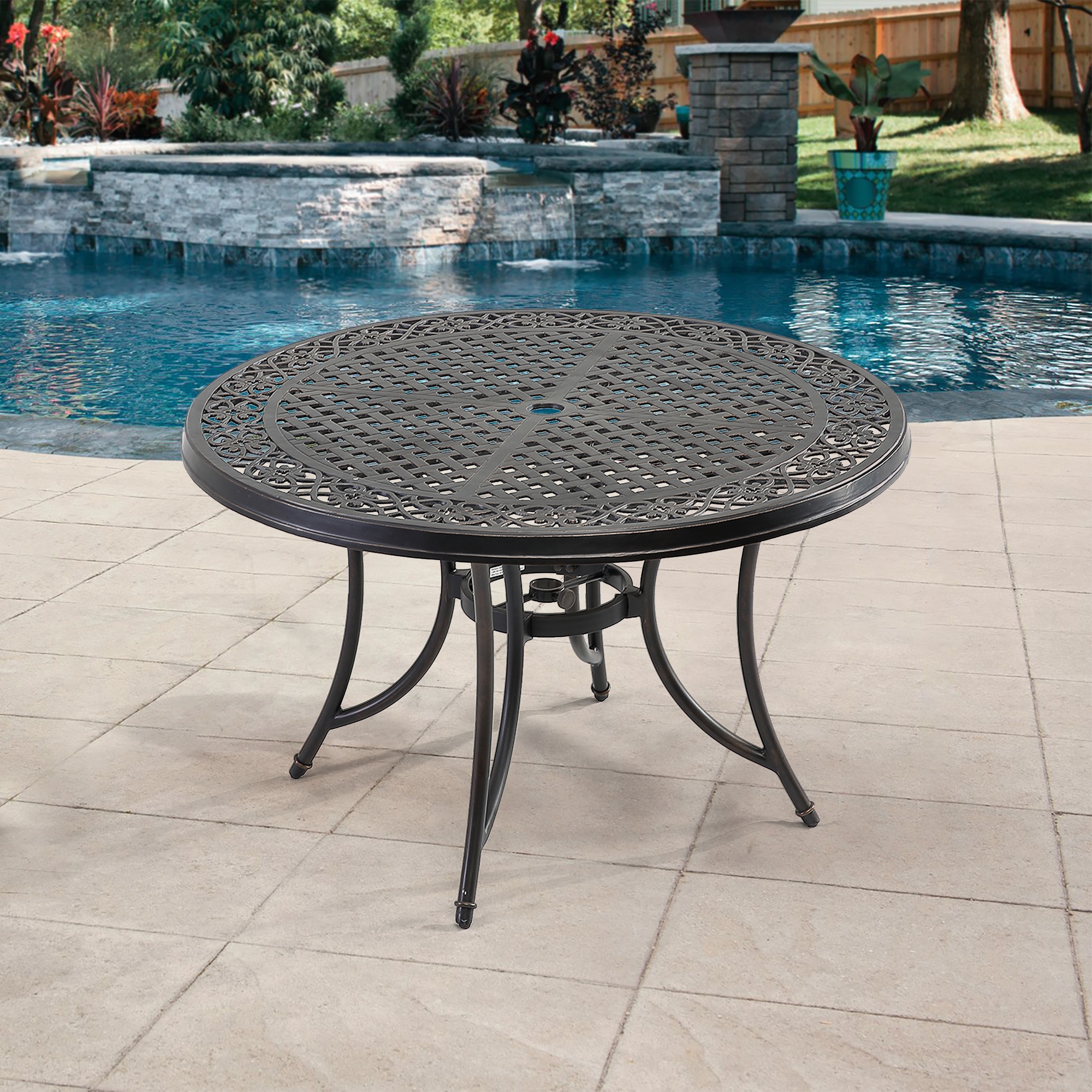 Cast aluminum dining table for 8 cheap