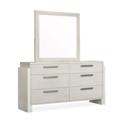 Magnussen Home Lorelei Misty Cloud Dresser with Landscape Mirror