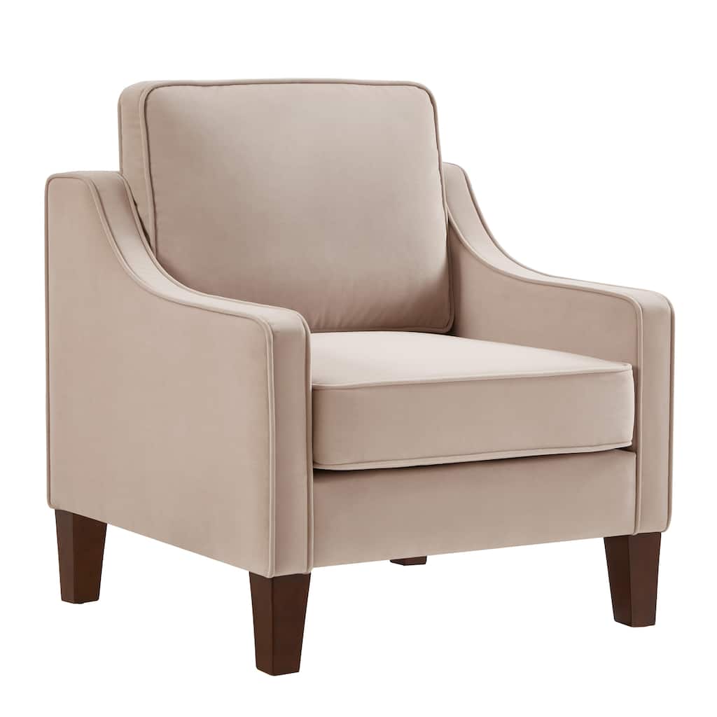 Square Armrests Upholstered Seating Makeup Chair, Taupe Elegant Velvet Lobby Chair Desk Chair Accent Chair Corner Chair