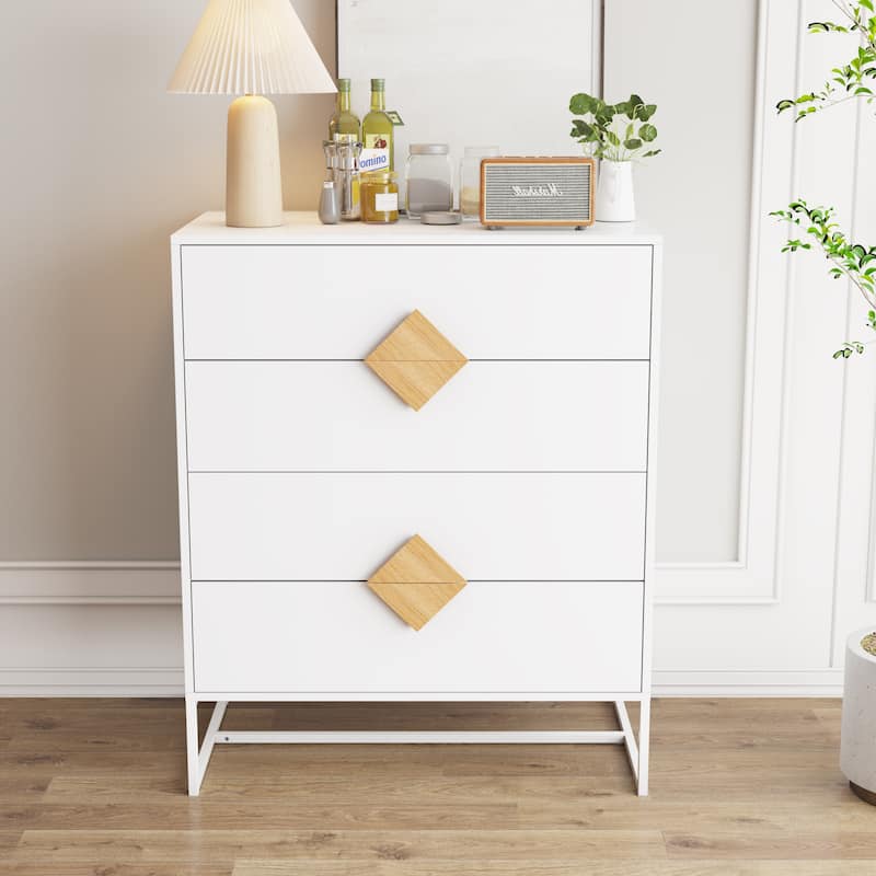 Bedroom Furniture Dressers with 4 Drawers - White