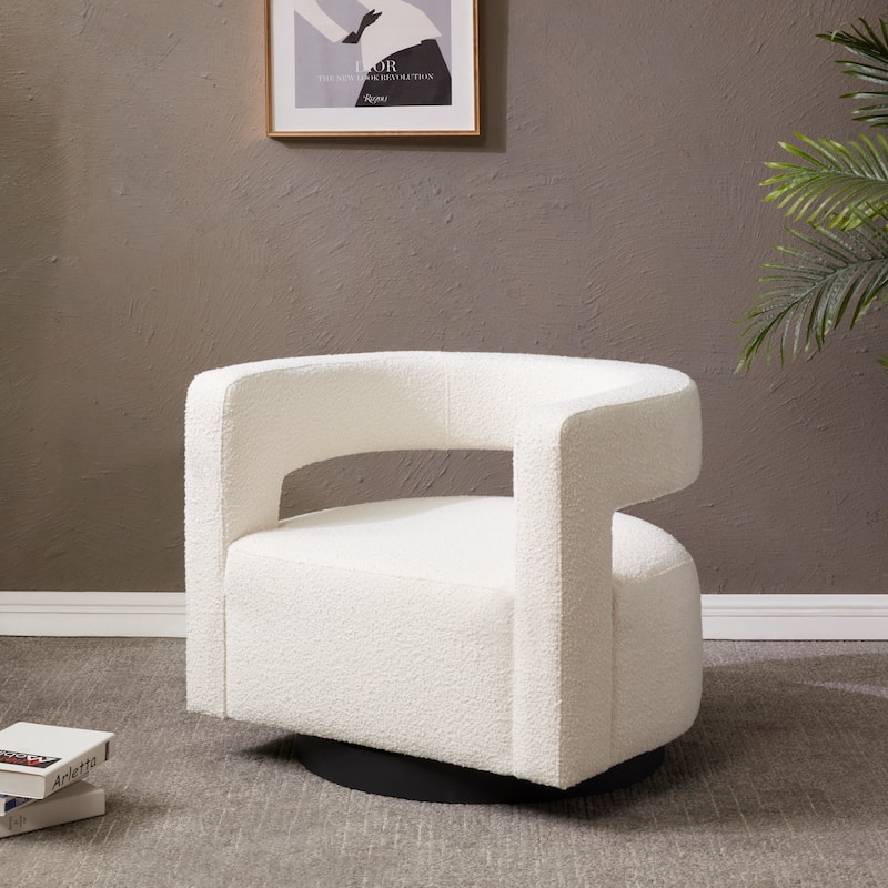 SAFAVIEH Couture Cela Swivel Chair (Fully Assembled) - 31.1" W x 28.4" L x 26.8" H - 31Wx28Dx27H