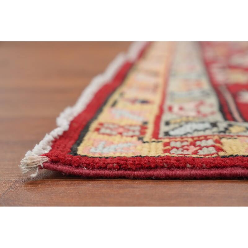 Hand Knotted Oriental 100% Wool Carpet Traditional Medallion Red Heriz (serapi) Area Rug - 9' 9'' X 8' 0''