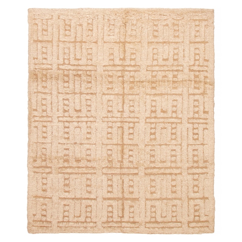 ECARPETGALLERY Hand-knotted Tangier Ivory Wool Rug - 8'2 x 10'0 - Ivory - 8'2 x 10'0
