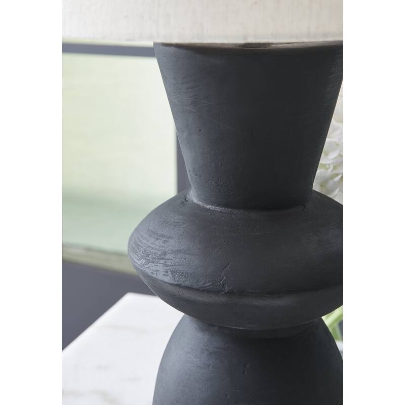 Signature Design by Ashley Scarbot Distressed Black Table Lamp (Set of 2) - 13.5" W x 13.5" D x 26" H