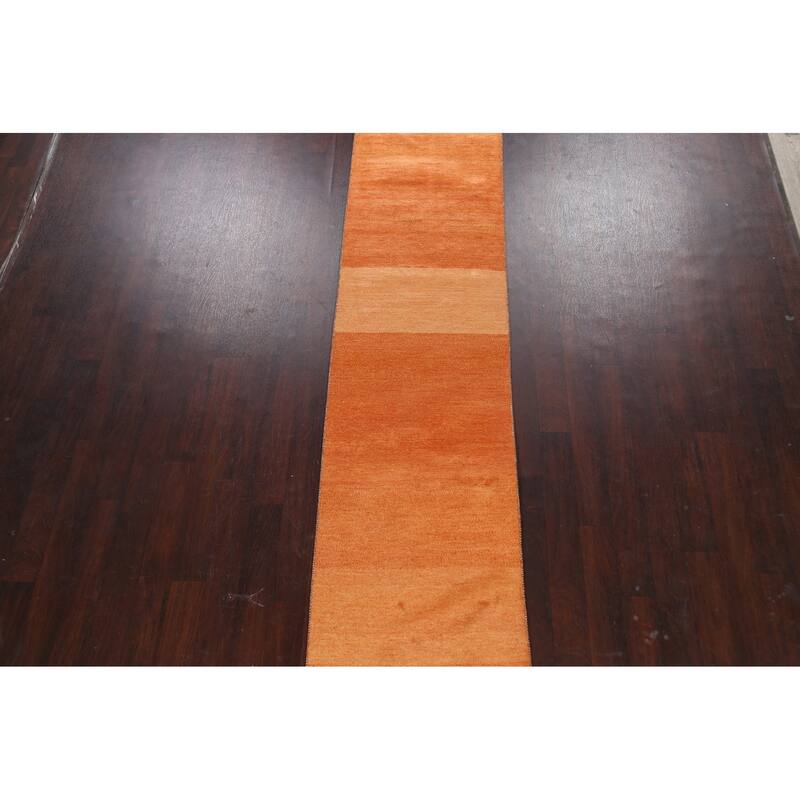 Modern Oriental Gabbeh Kashkoli Wool Runner Rug Hand-knotted - 2'5" x 20'2"