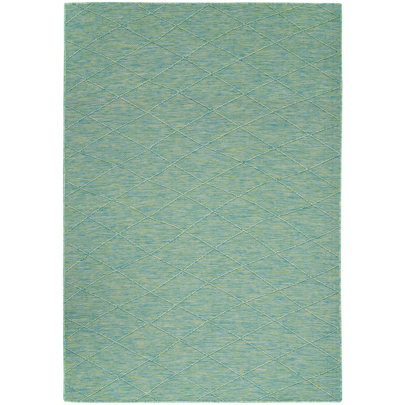 Nourison Practical Solutions Indoor/Outdoor Geometric Area Rug - Green/Blue - 7'x10'