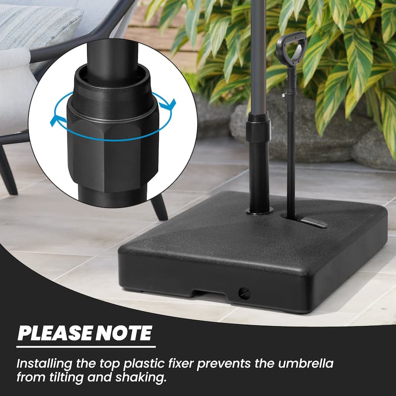 Outdoor Patio Umbrella Stand Holder Base with Wheels and Handle for Market Table Umbrella