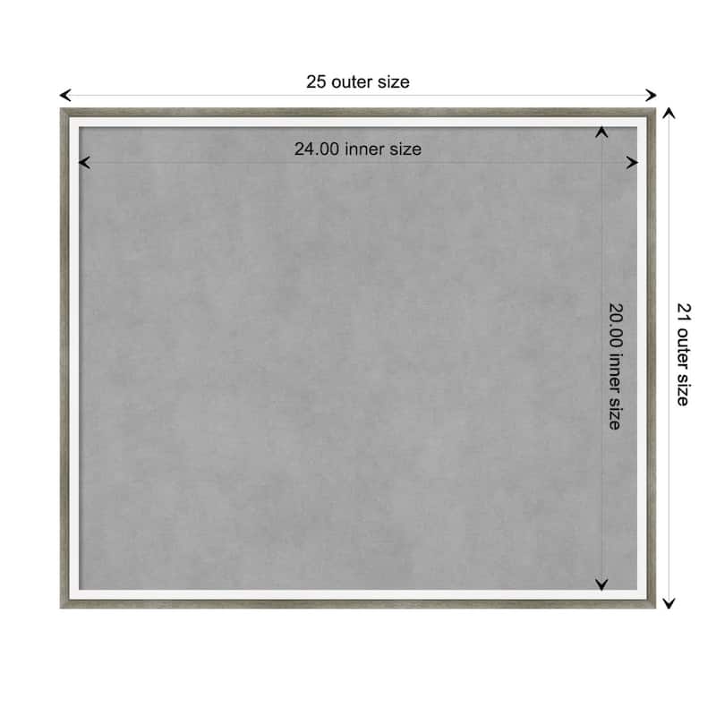 Amanti Art Lucie Silver White Framed Magnetic Board - Board Size 24x20