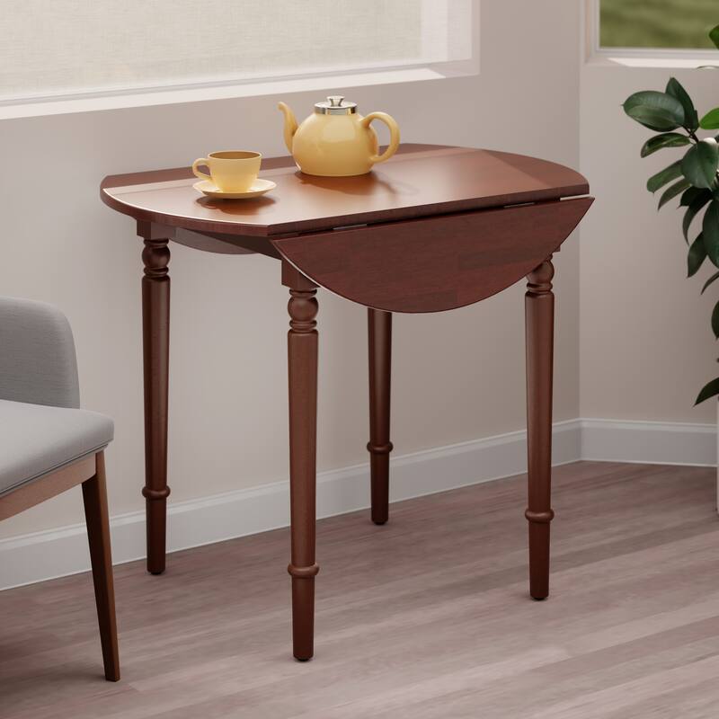Sorella Round Double Drop Leaf Dining Table, Walnut