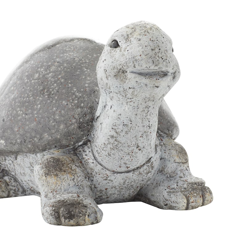Polystone Turtle Indoor Outdoor Decorative Garden Sculpture - White - Roche River Decor