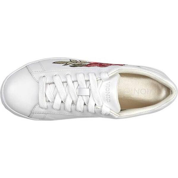 Shop Vionic Women S Syra Lace Up Sneaker White Floral Leather