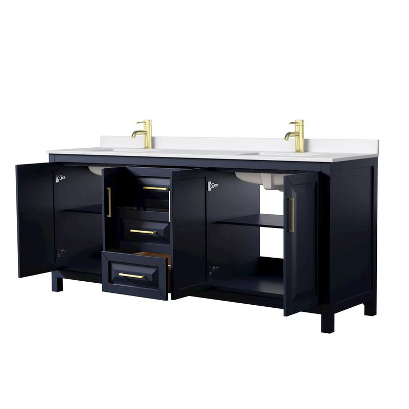 Daria 80-inch Double Vanity, Single Hole Quartz Top