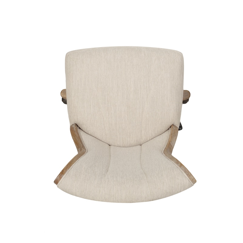 Roomfitters Upholstered Swivel Office Desk Chair with Adjustable Height and Wood Frame