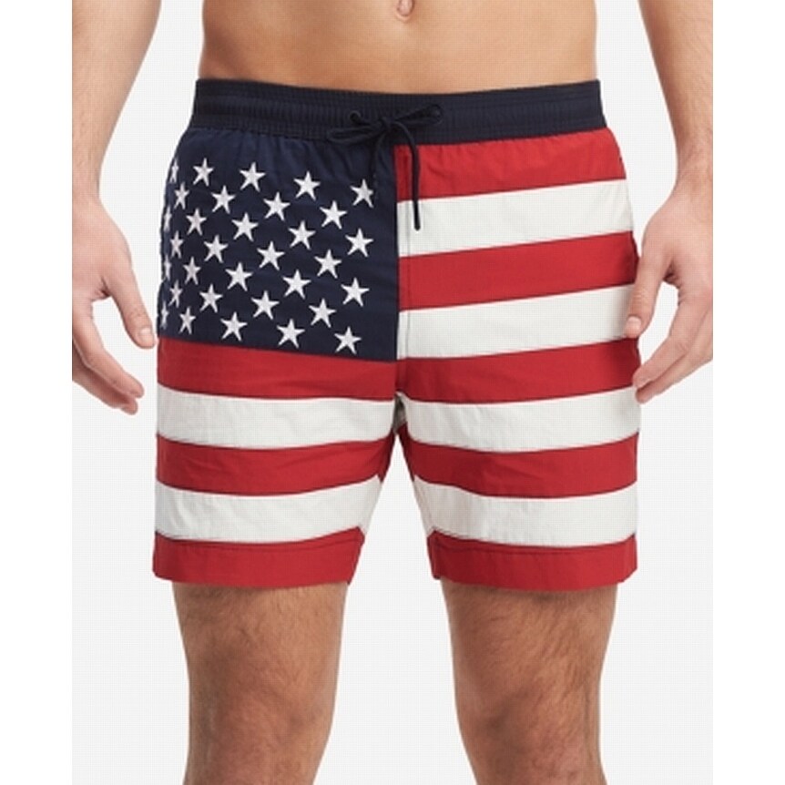 tommy hilfiger solid flag swim shorts