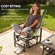 preview thumbnail 29 of 32, Outsunny Outdoor Glider Chair Set of 2, Gliders for Outside Patio with Smooth Rocking Mechanism