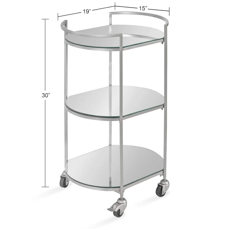 Kate and Laurel Vasseur Metal Bar Cart - 19x15x30