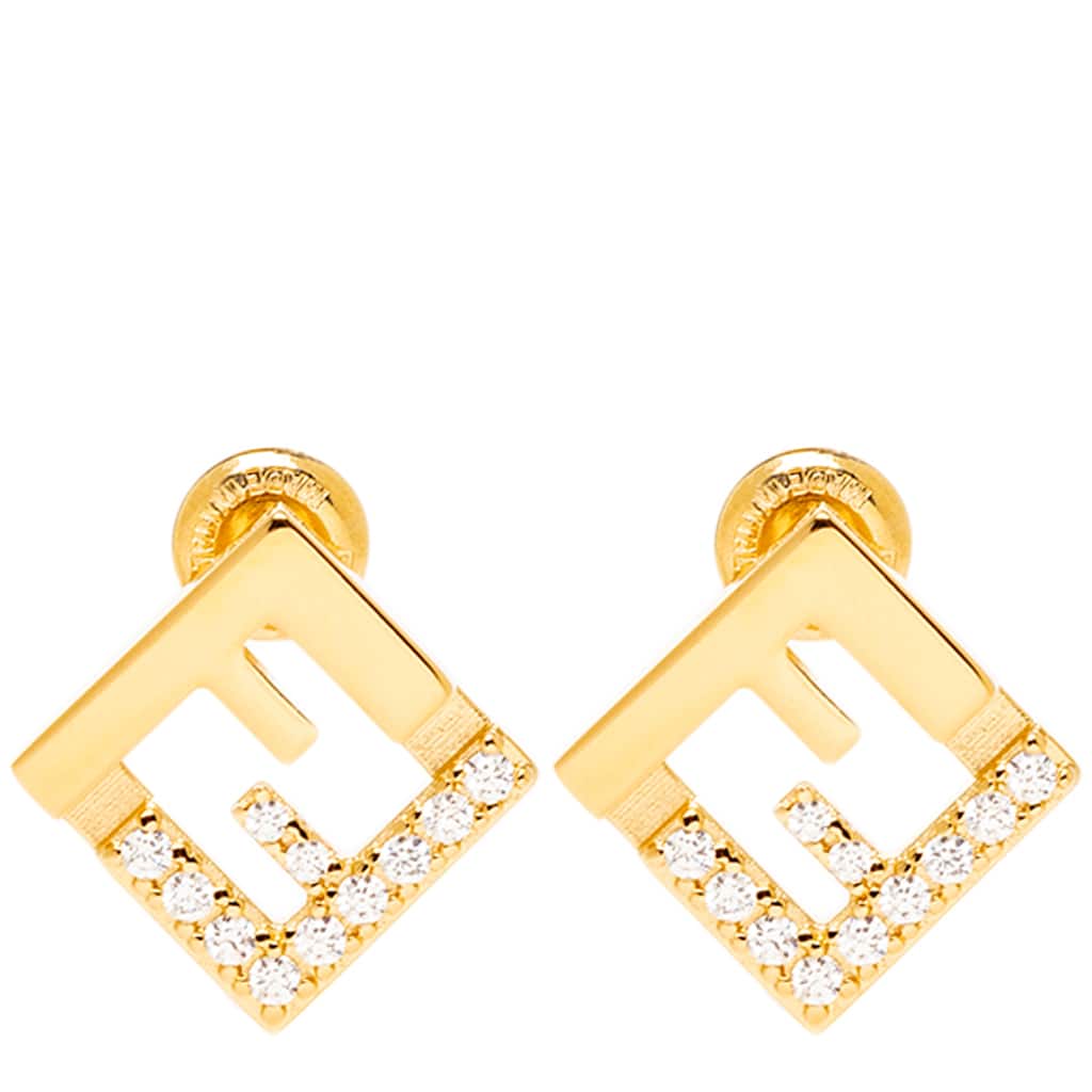 Fendi Forever Earrings with Crystals - Gold