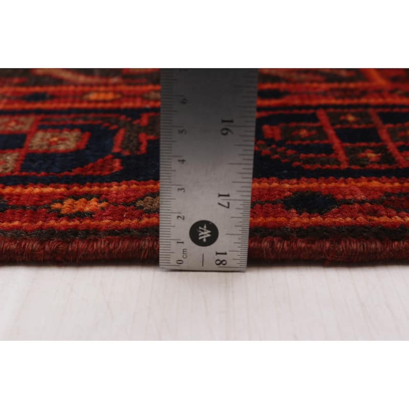 ECARPETGALLERY Hand-knotted Andelz Black, Red Wool Rug - 4'4 x 7'0