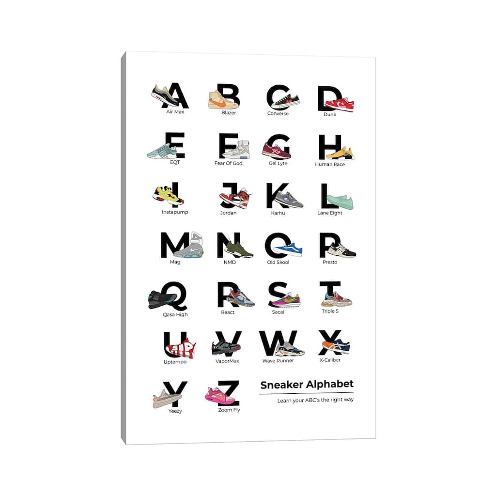 iCanvas "Sneaker Alphabet" by avesix Canvas Print