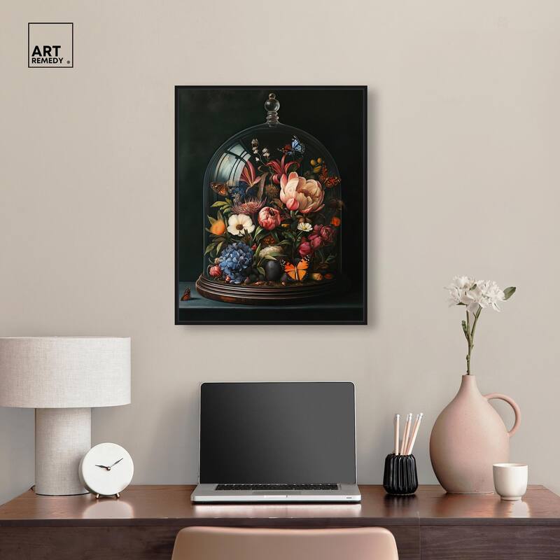 Bell Jar Garden II Canvas by Art Remedy
