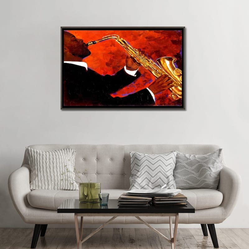 iCanvas "Man on Fire" by Keith Mallett Framed