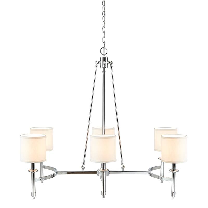Madison Park Signature Elegenza 6-light Chandelier with Fabric Drum Shades