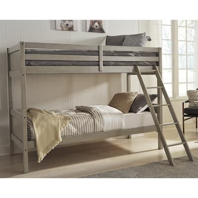 Signature Design by Ashley Lettner Light Gray Twin/Twin Bunk Bed with Ladder