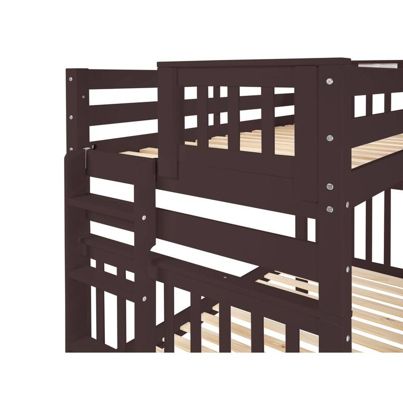 Taylor & Olive Trillium Tall Twin over Twin Bunk Bed with End Ladder