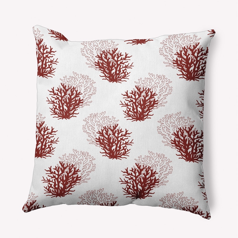 Coral Pattern Indoor/Outdoor Throw Pillow