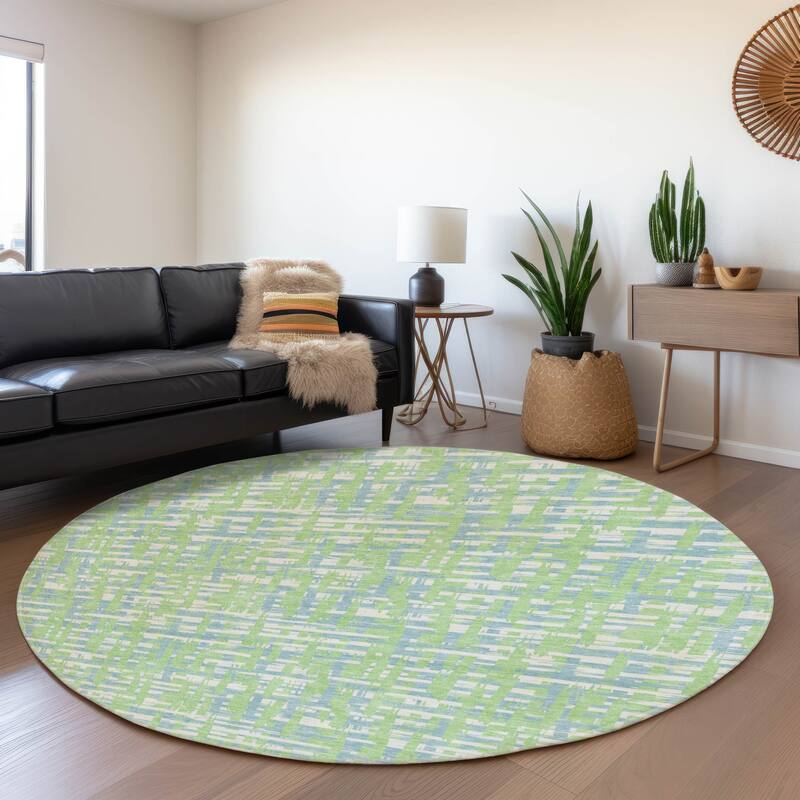 Premium Washable Super Soft Abstract Weave Mayfield Rug - Mint - 8' x 8'
