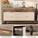 preview thumbnail 13 of 12, 55 Inches Dresser for Bedroom, Green Long Double Dresser Organizer Wood Cabinet