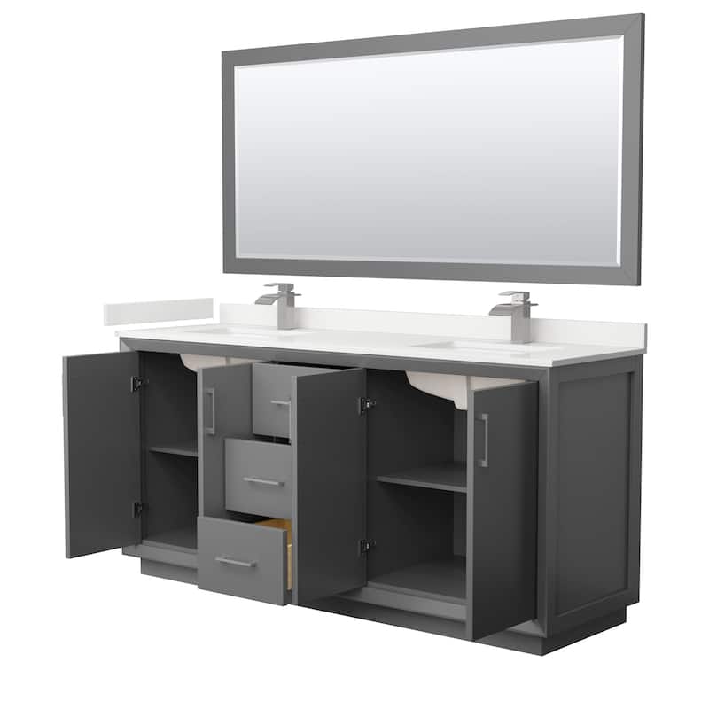 Wyndham Collection WCF414172D-QTZ-UNSM70 Strada 72" Free Standing