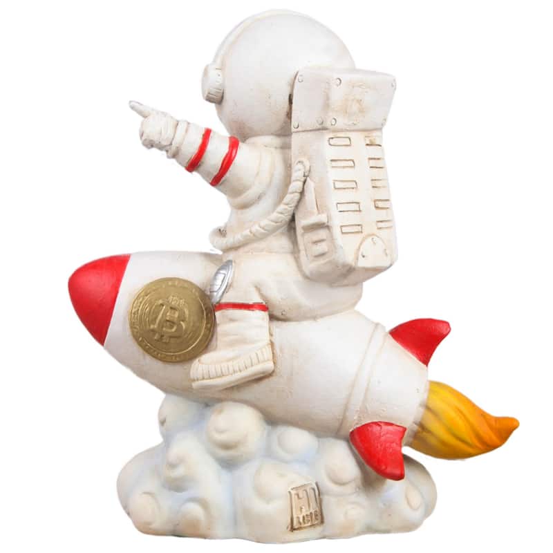 10.5" Astronaut Sitting on a Rocket Outdoor Garden Statue
