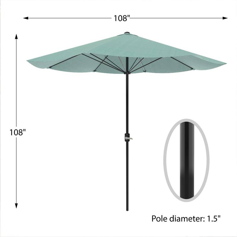 Pure Garden 9 ft Patio Umbrella Outdoor Shade with Easy Crank
