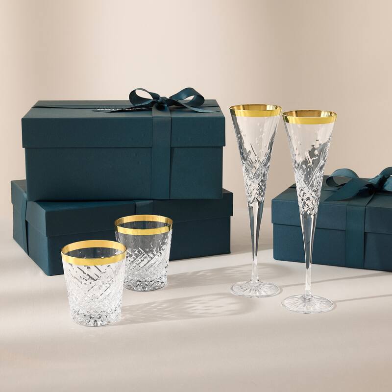 Waterford Celebrations Toasting Flute 4.5oz, Gold, Set of 2