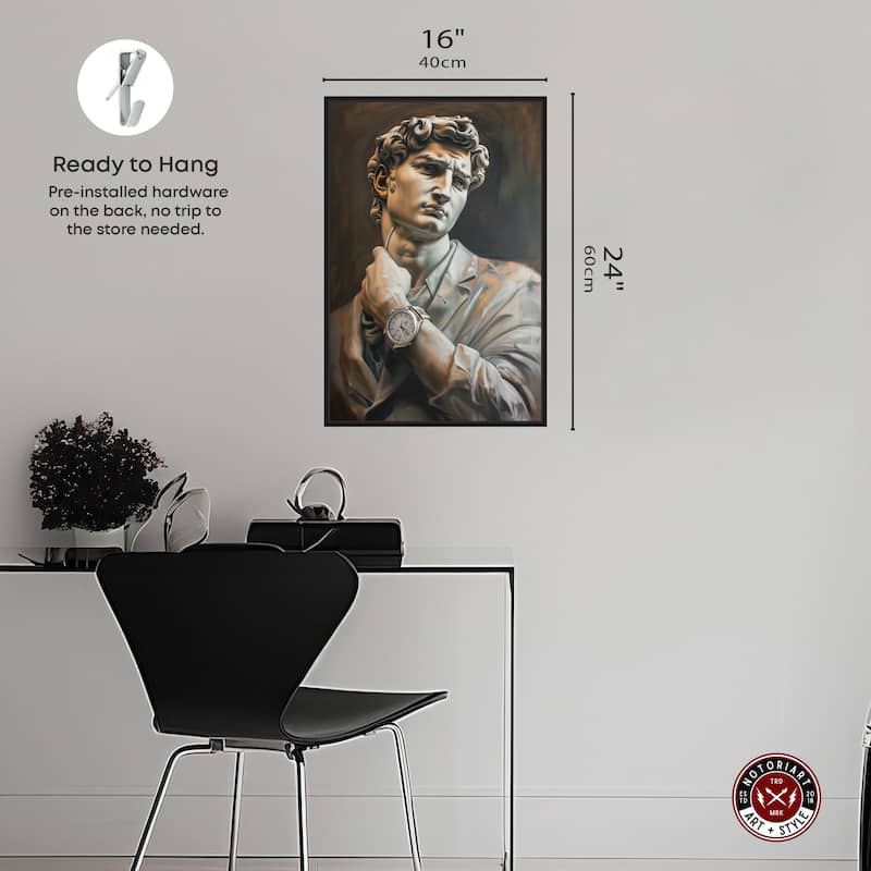 Notoriart Classy Sculpture Framed Men Style 1 Piece Canvas Wall Art