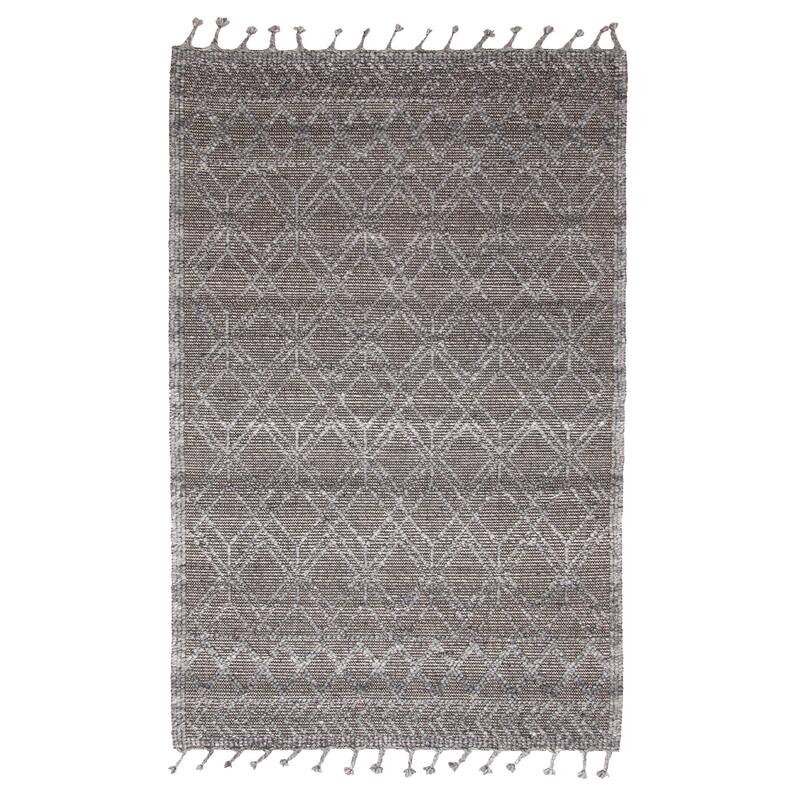 ECARPETGALLERY Braid weave Sienna Charcoal Wool Rug - 5'0 x 7'7