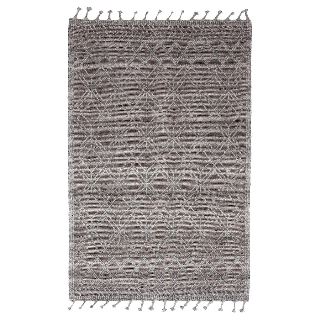 ECARPETGALLERY Braid weave Sienna Charcoal Wool Rug - 5'0 x 7'7