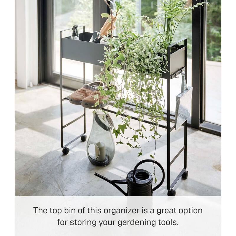 Yamazaki Home Entryway Storage Cart, Steel, Holds 6 pairs of shoes, Wheels - L 8.66 x W x H 29.33 inches
