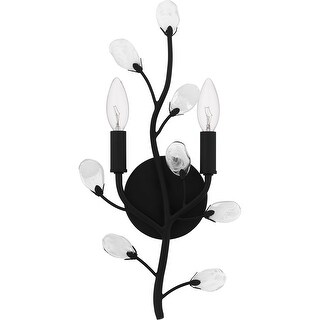 Heiress 2-Light Matte Black Wall Sconce