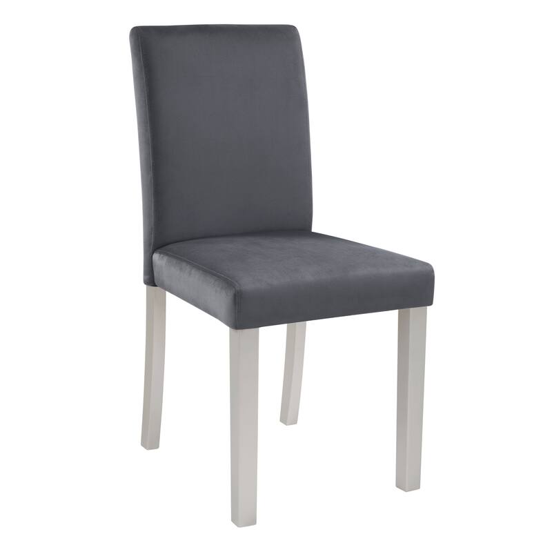 Modern Counter Height Table Set with 1 Square Table, 4 Upholstered Chairs and Crystal Accents, for Dining Rooms, 5-Piece