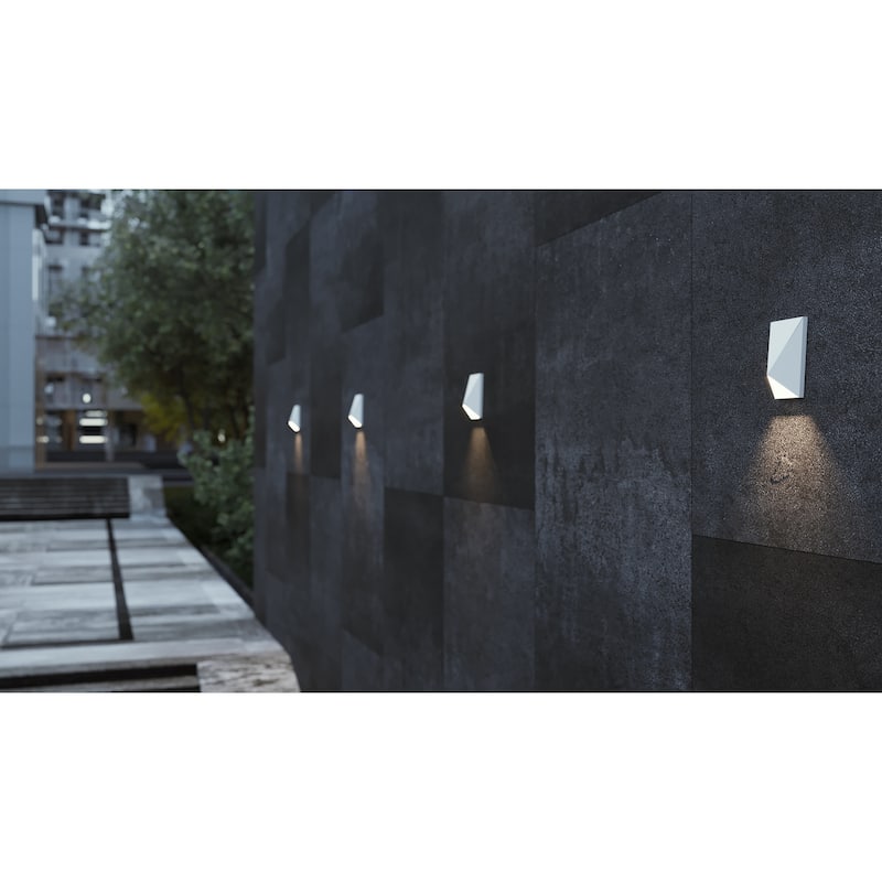 Knox 1-light ADA White LED Outdoor Sconce, White Glass Shade - White