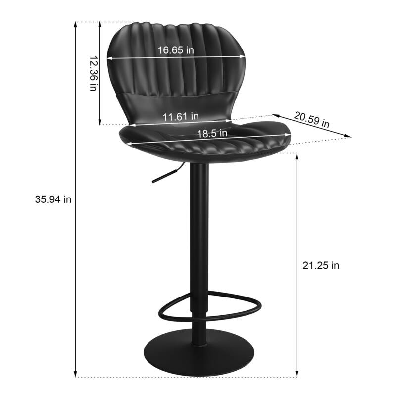 Swivel Barstools, Kitchen Counter Height Bar Chairs with Armrest and Back for Bar