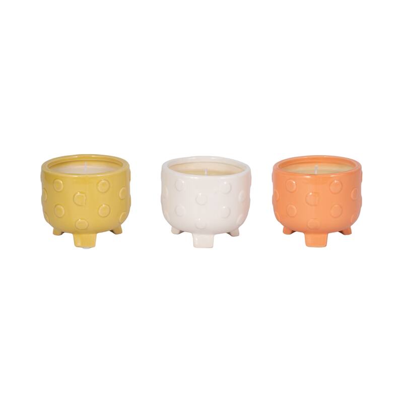 Set of 3, 5" Big Dot Footed Planter, Citro Candle 16oz 5.0"H - 6.0" x 6.0" x 5.0" - 6" x 6" x 5"