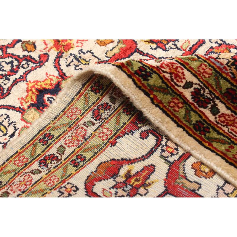 ECARPETGALLERY Hand-knotted Hereke Cream Silk Rug - 1'6 x 2'4
