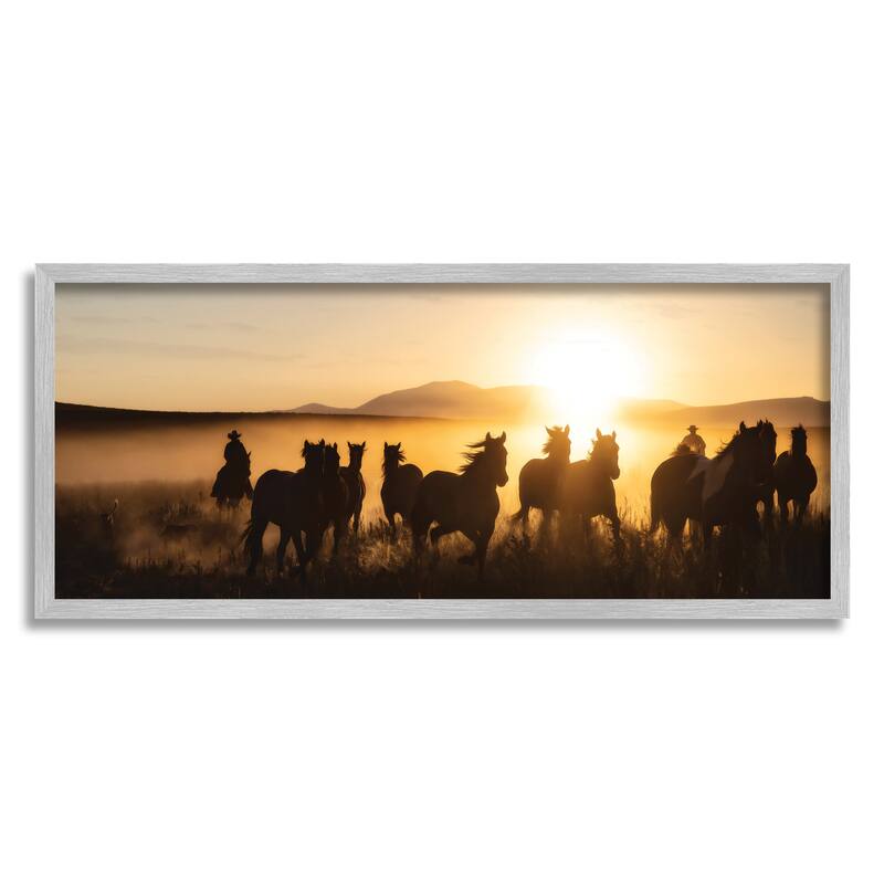 Stupell Sunlit Cowboys & Horses Framed Giclee Art Design by PBurchettePhoto